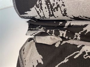 Dobbeltvævet uld - drønlækker i sort og mellemgrå